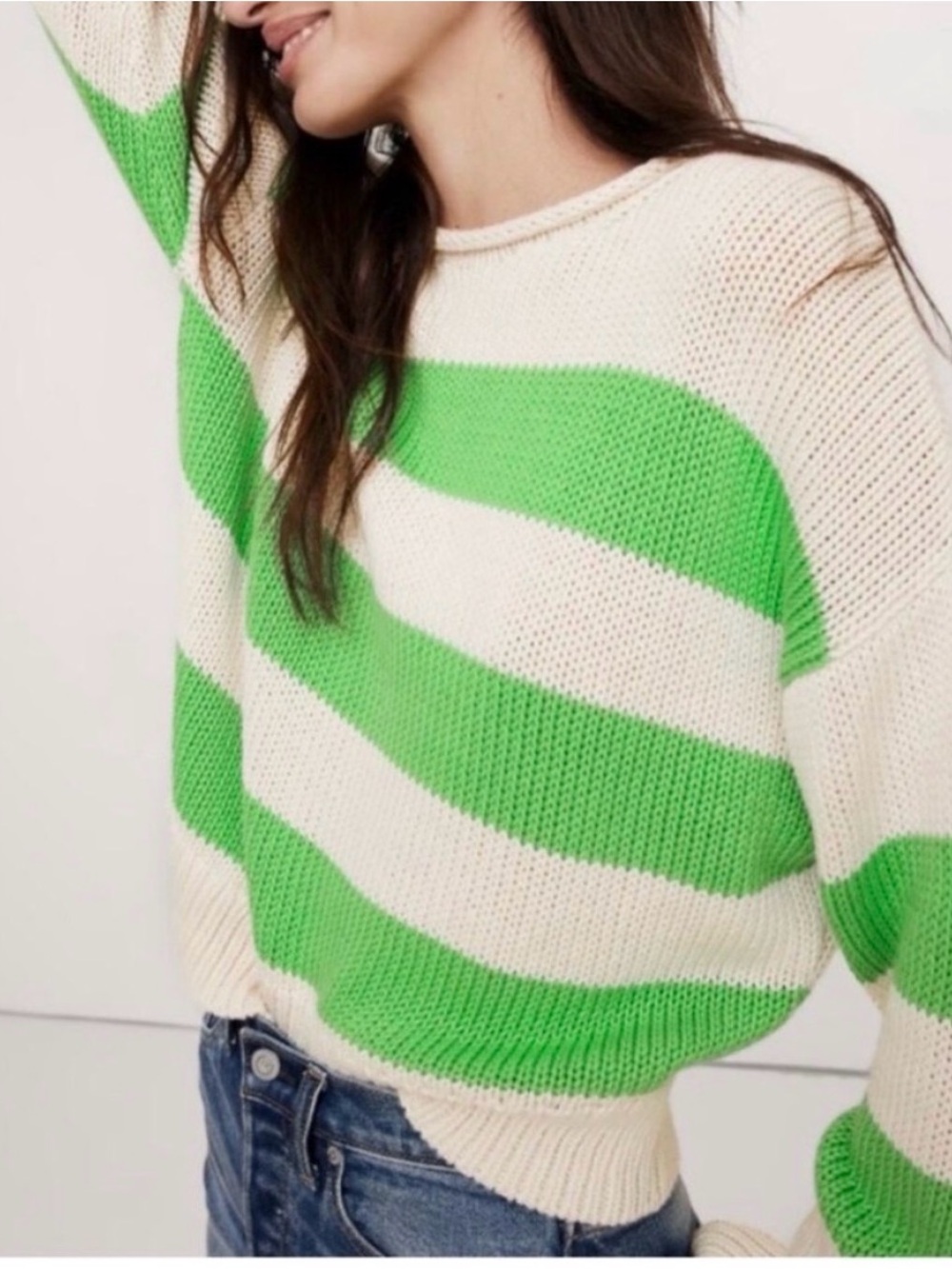 Banana Republic Striped Cotton Roll Neck Knit Sweater XS